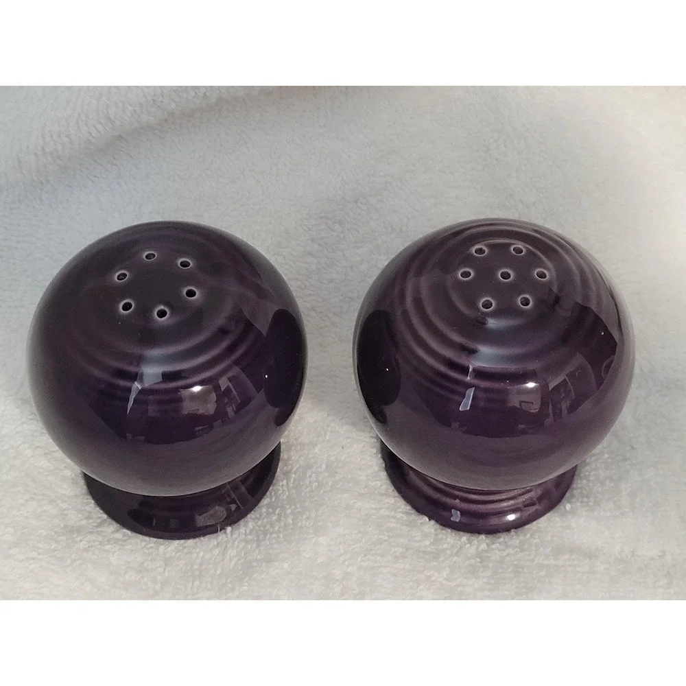 Ceramic Salt and Pepper Shakers Fiesta Dinnerware by Homer Laughlin Plum Color